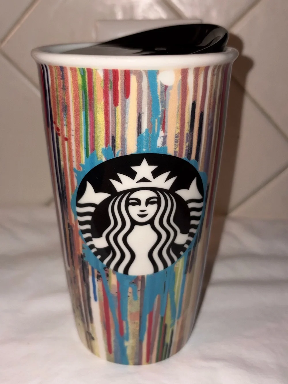 NWOT RARE 2015 STARBUCKS TUMBLER PAINT DRIP MUG